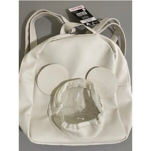Disney Daiso Mickey Mouse Mini Backpack White Ita Bag Clear Pocket Kids 4791